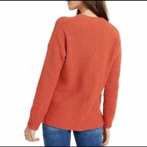 Madewell Thompson Pocket Pullover Sweater Size XXS Heather Red - Picture 10 of 11